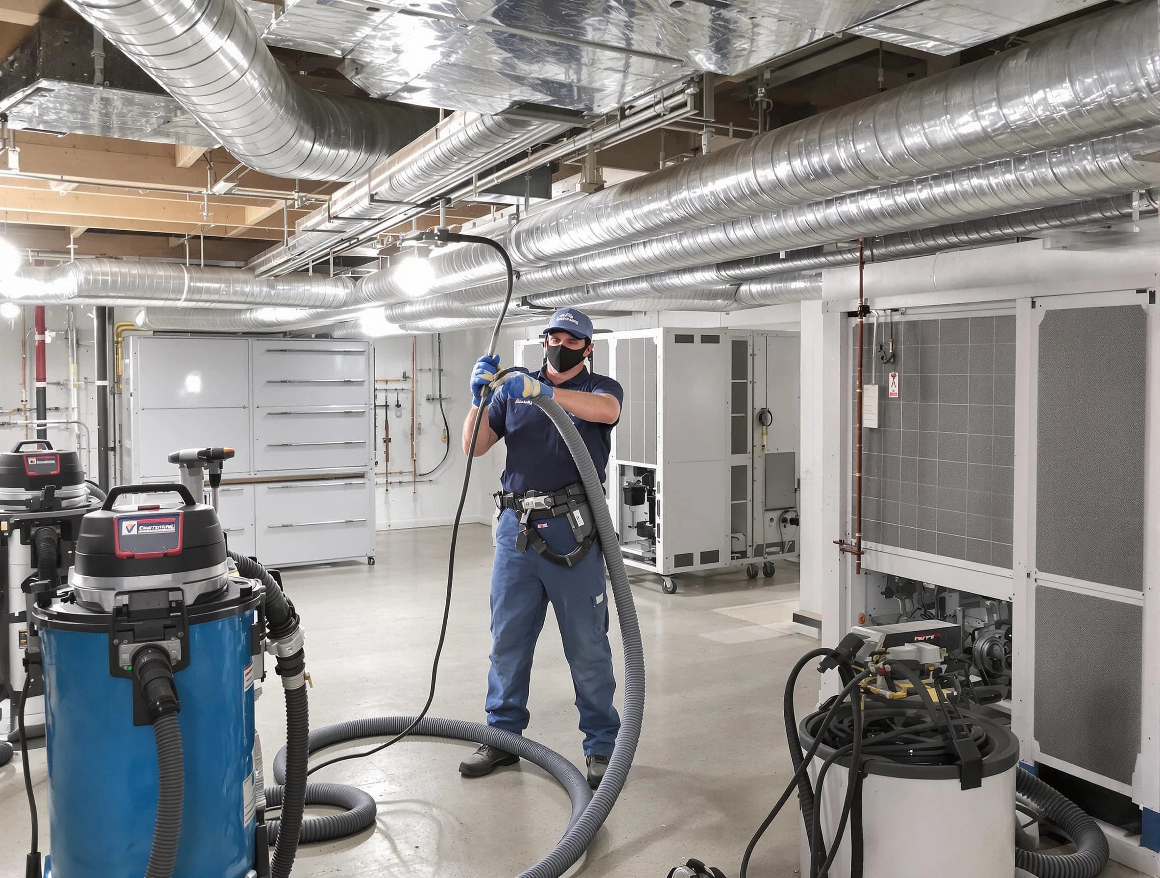 Provo Air Duct Cleaning specialist performing thorough central air duct cleaning for improved system efficiency in Provo