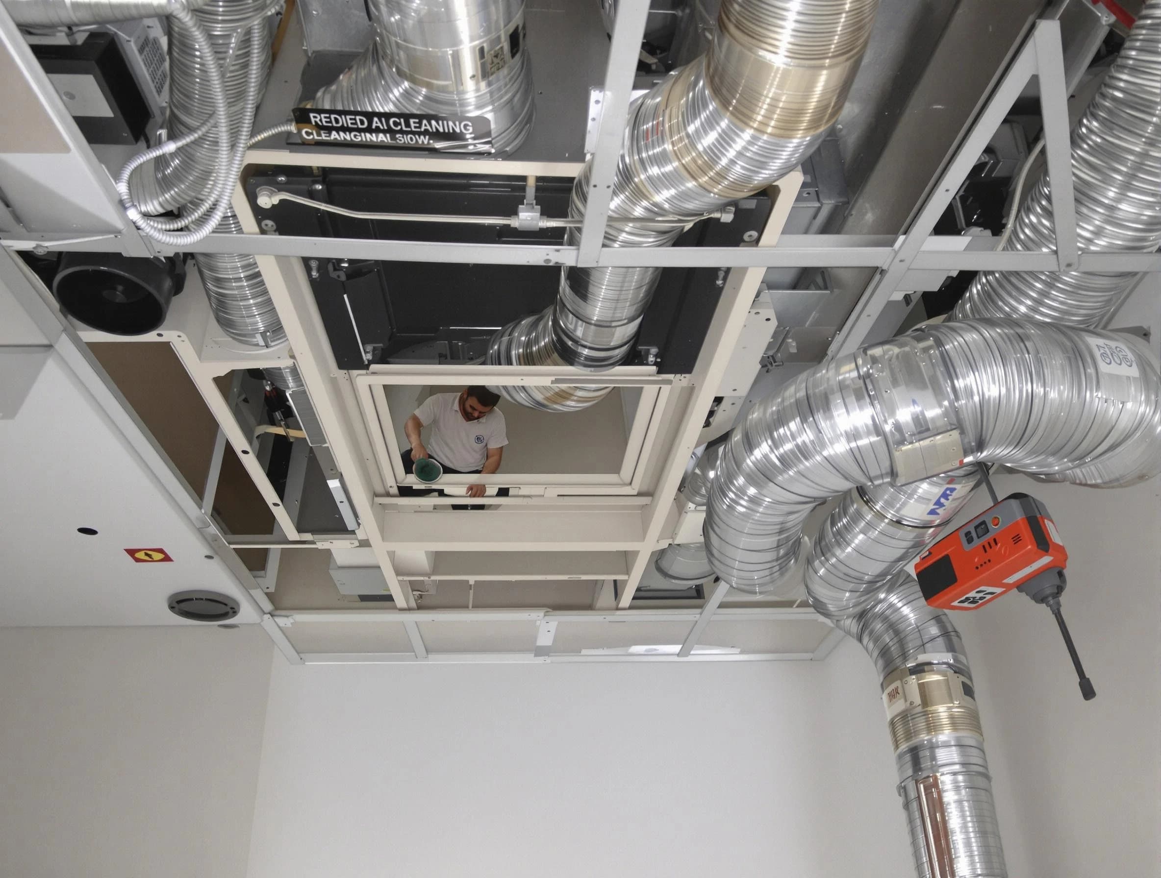 Provo Air Duct Cleaning technician performing detailed central duct system cleaning in Provo