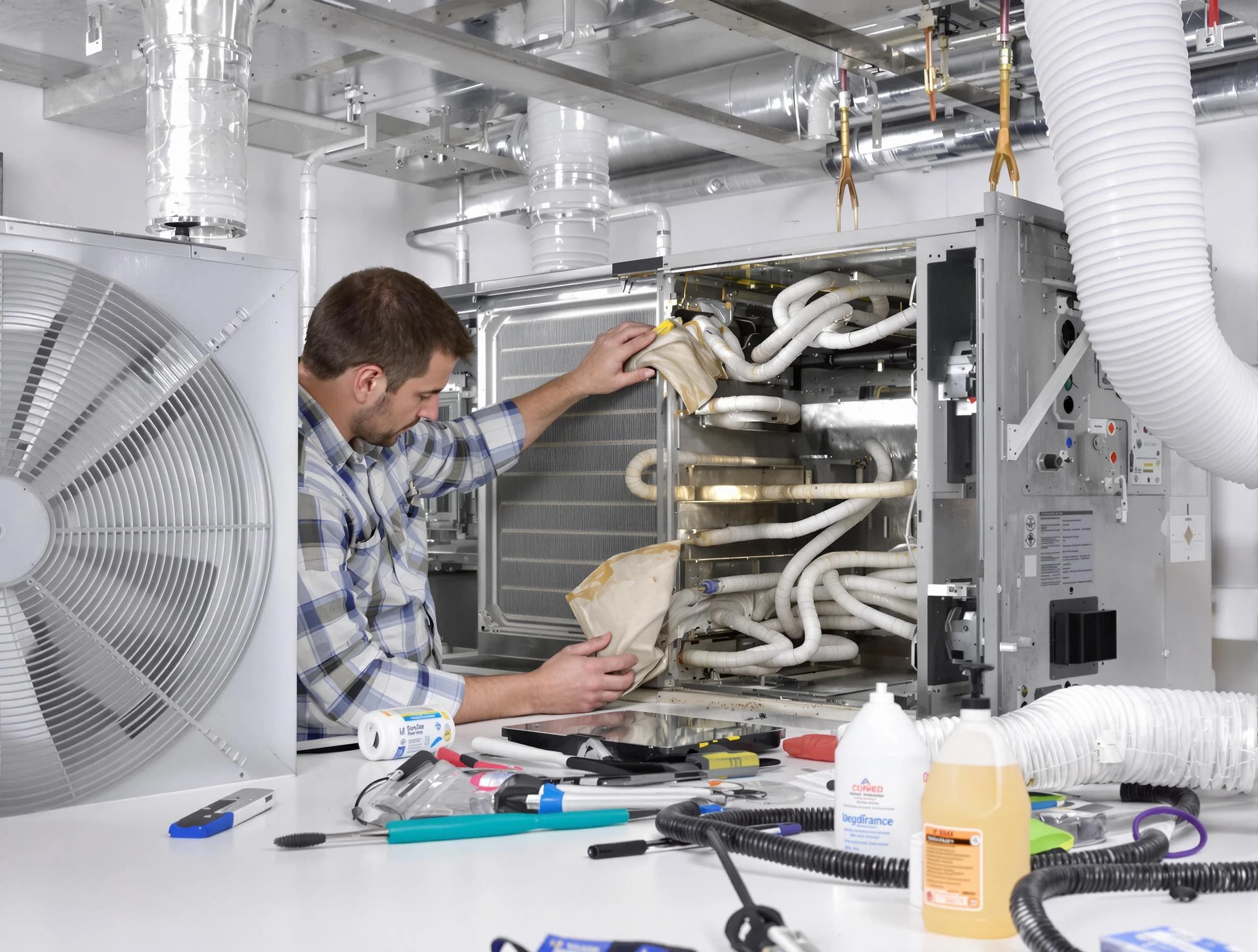 Provo Air Duct Cleaning specialist performing precision AC coil cleaning in Provo