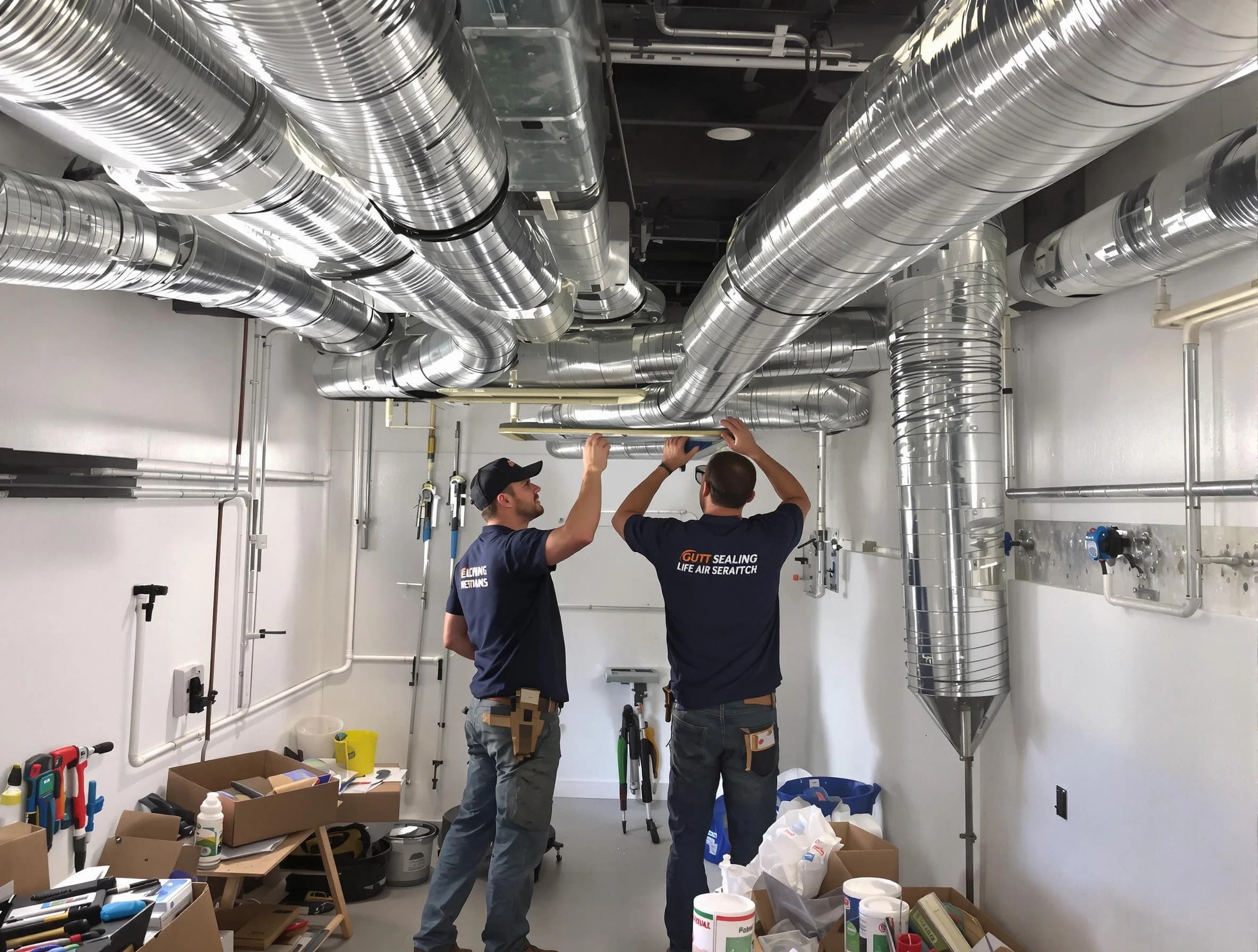 Provo Air Duct Cleaning technician applying professional duct sealing solutions in Provo