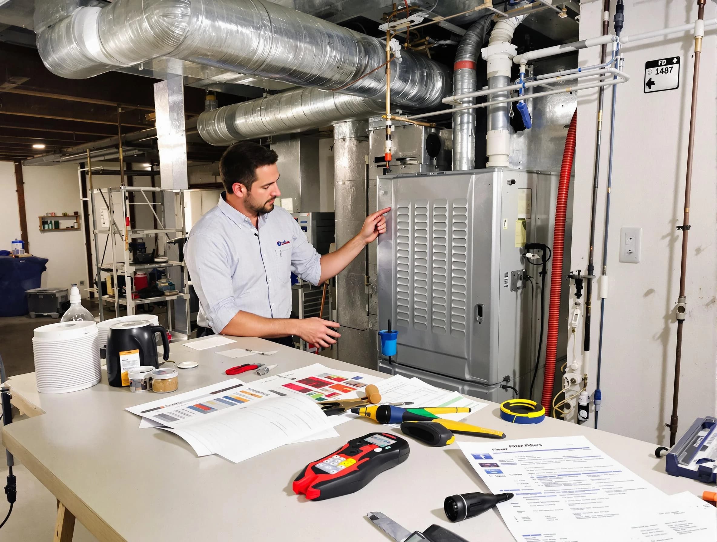 Provo Air Duct Cleaning inspector conducting detailed filter system evaluation using professional diagnostic tools in Provo