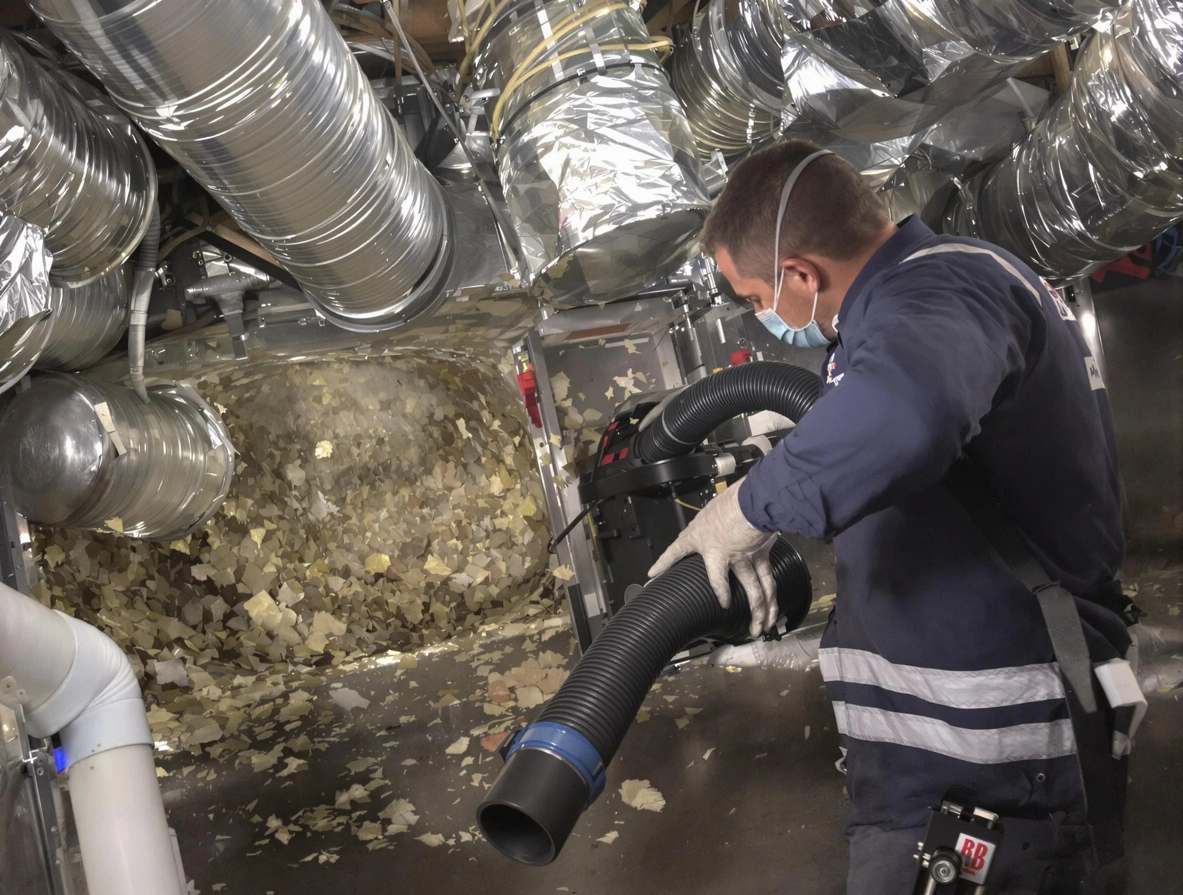 Provo Air Duct Cleaning specialist operating negative pressure cleaning equipment for thorough duct maintenance in Provo