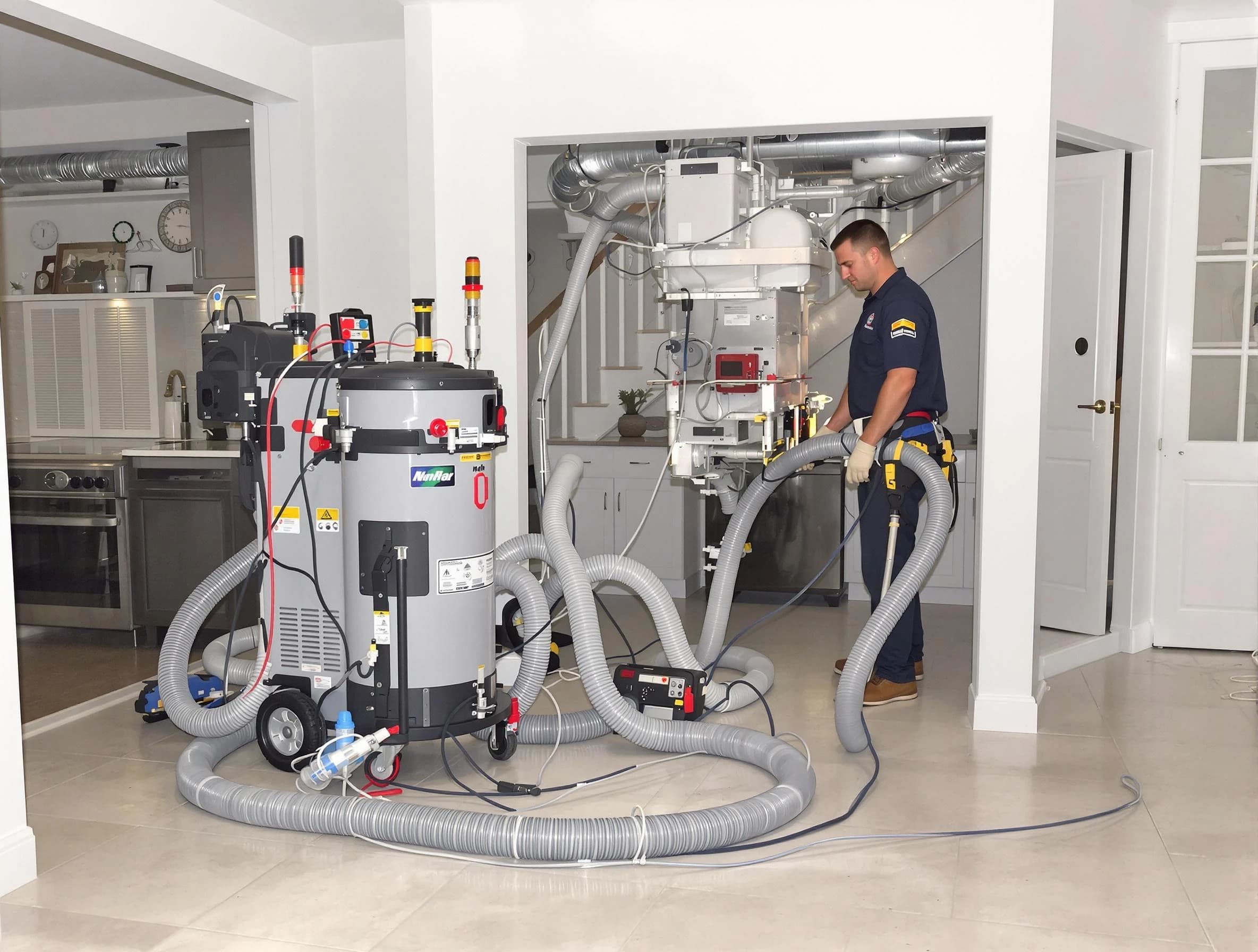 Provo Air Duct Cleaning technician operating negative pressure cleaning equipment for thorough duct maintenance in Provo