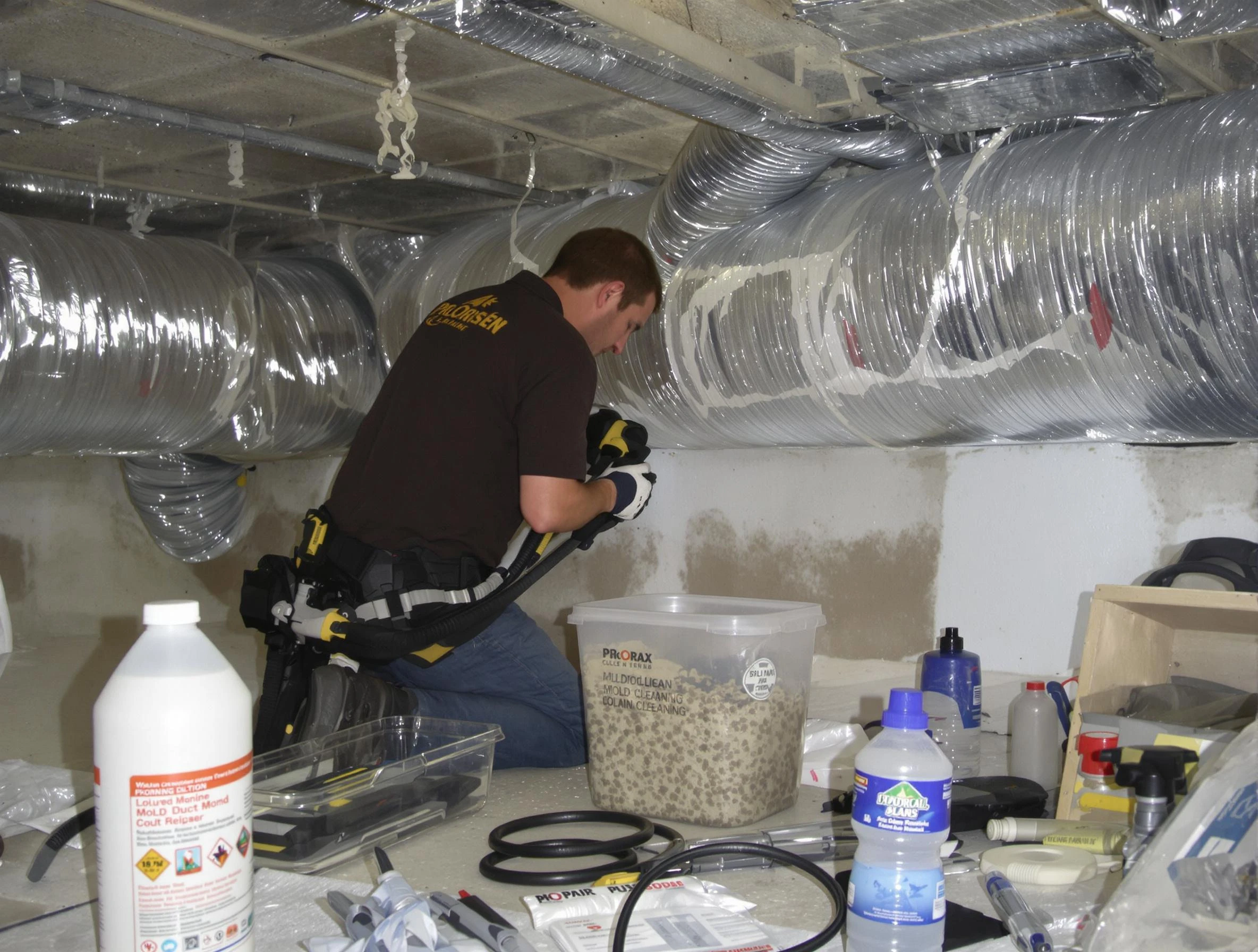 Provo Air Duct Cleaning specialist performing professional mold removal from air ducts in Provo