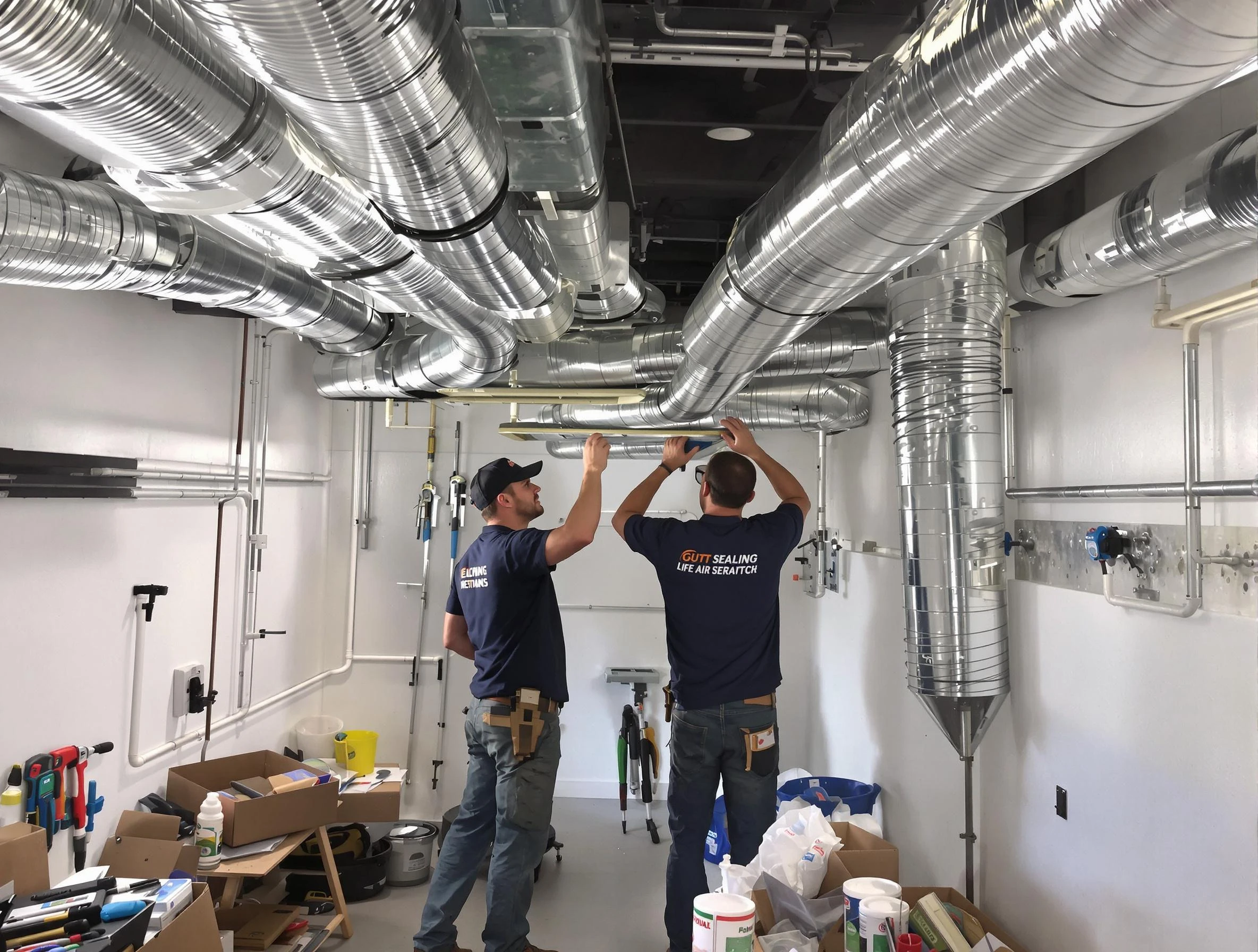 Provo Air Duct Cleaning technician applying professional duct sealing solutions in Provo