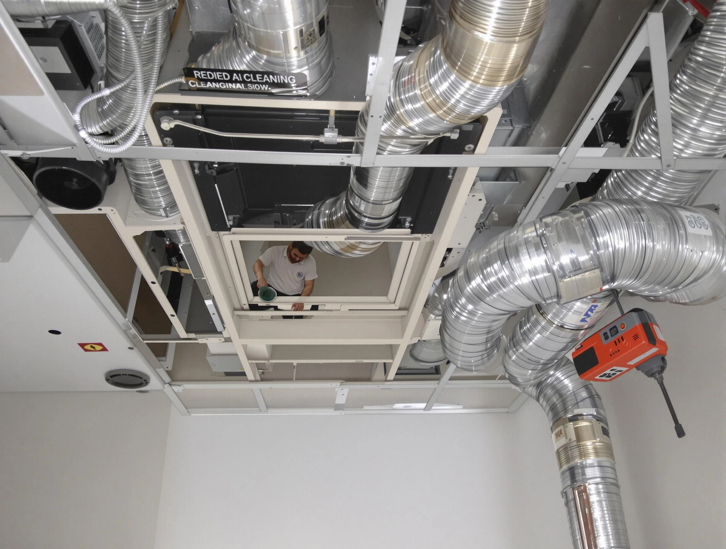Provo Air Duct Cleaning technician performing detailed central duct system cleaning in Provo